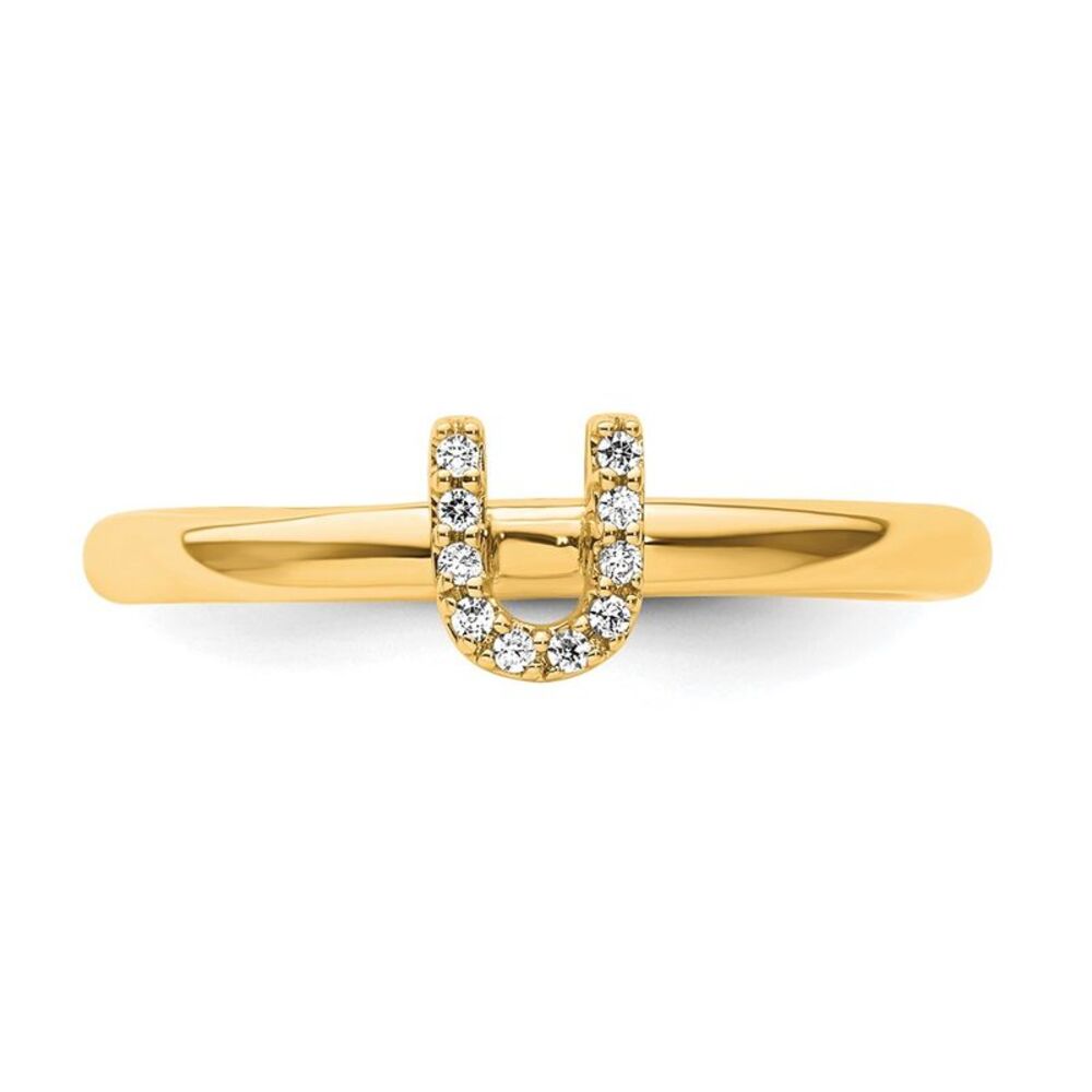 Kazi Luxury 14k Yellow Gold Stackable Diamond Ini… - image 4